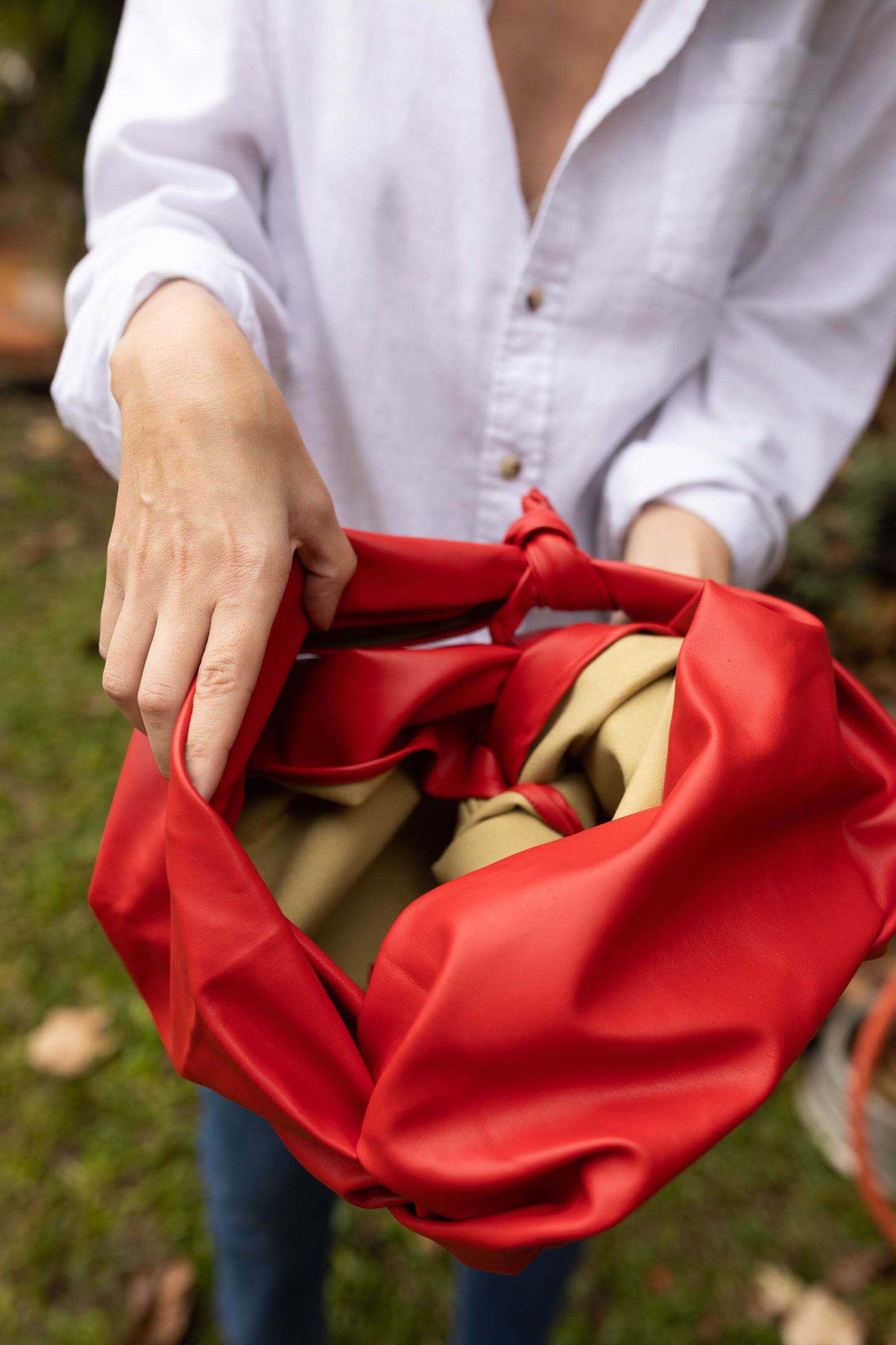 Bolsa Furoshiki PU Vermelha