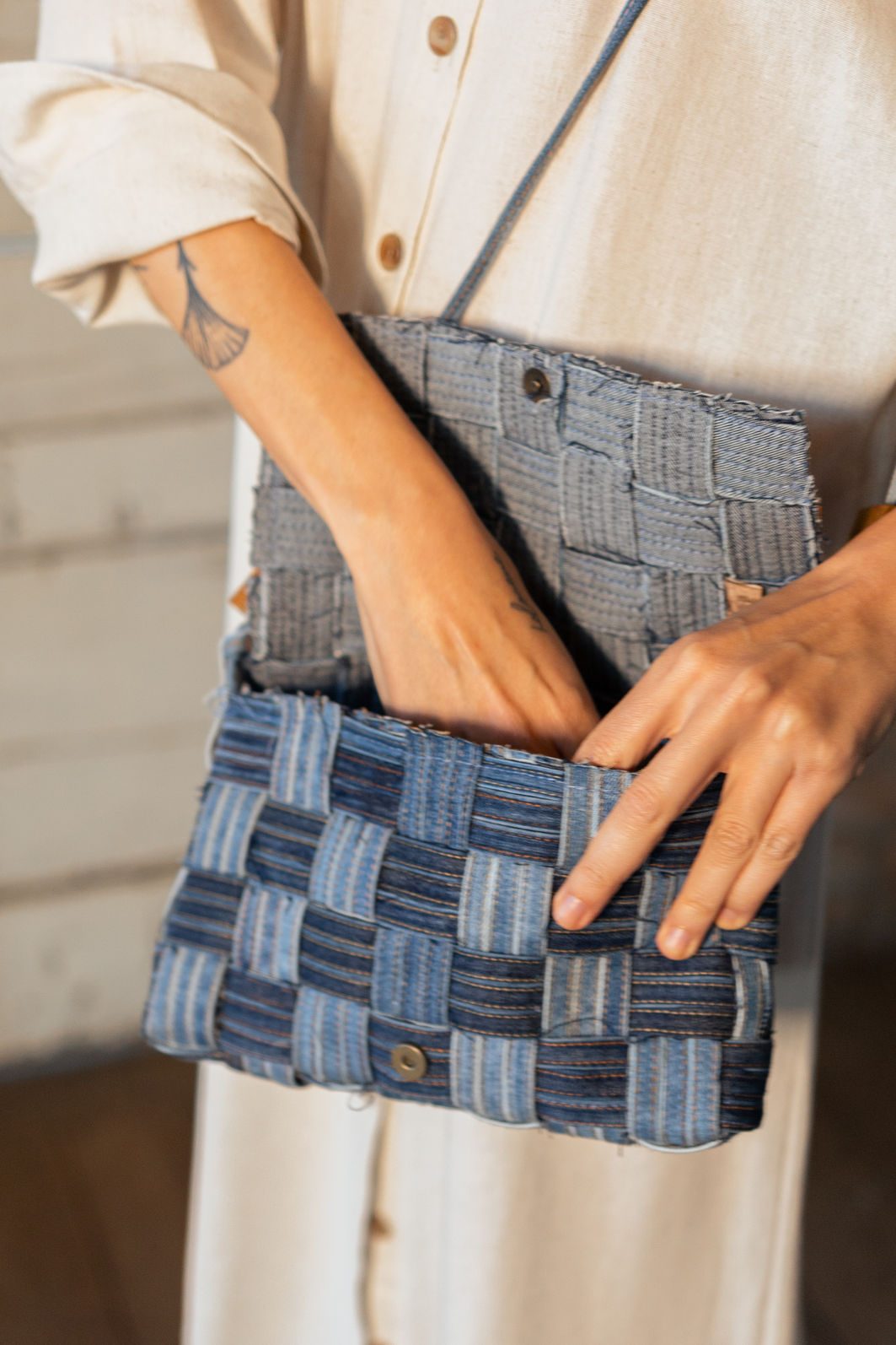 Bolsa jeans Delicadeza - retangular