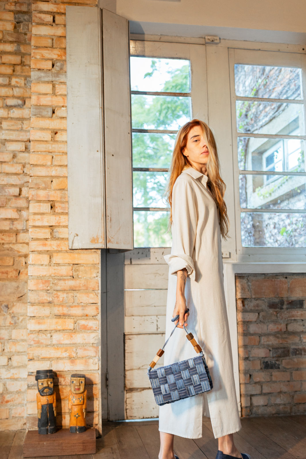 Bolsa jeans Delicadeza - retangular