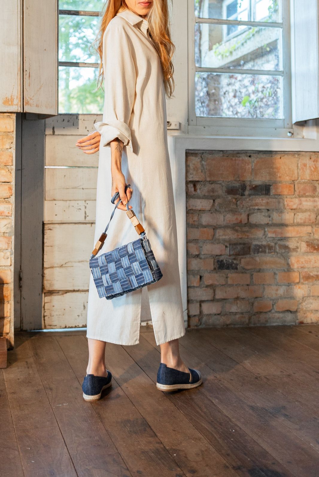 Bolsa jeans Delicadeza - retangular