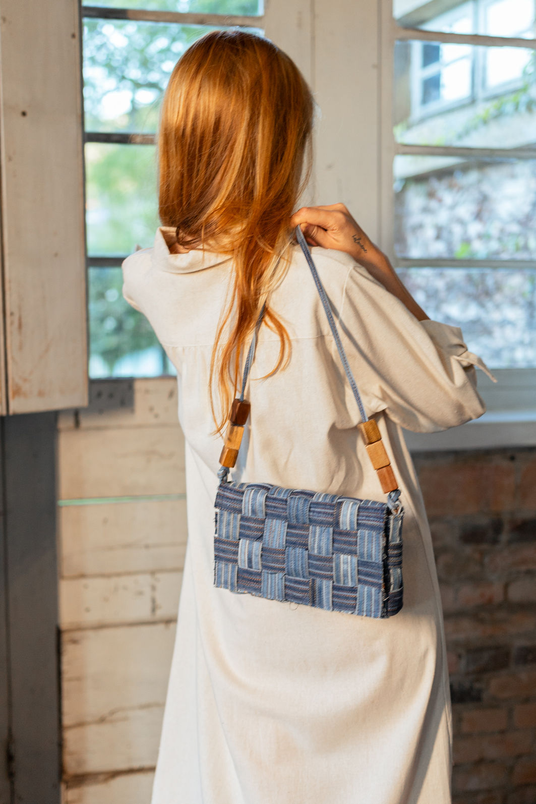 Bolsa jeans Delicadeza - retangular