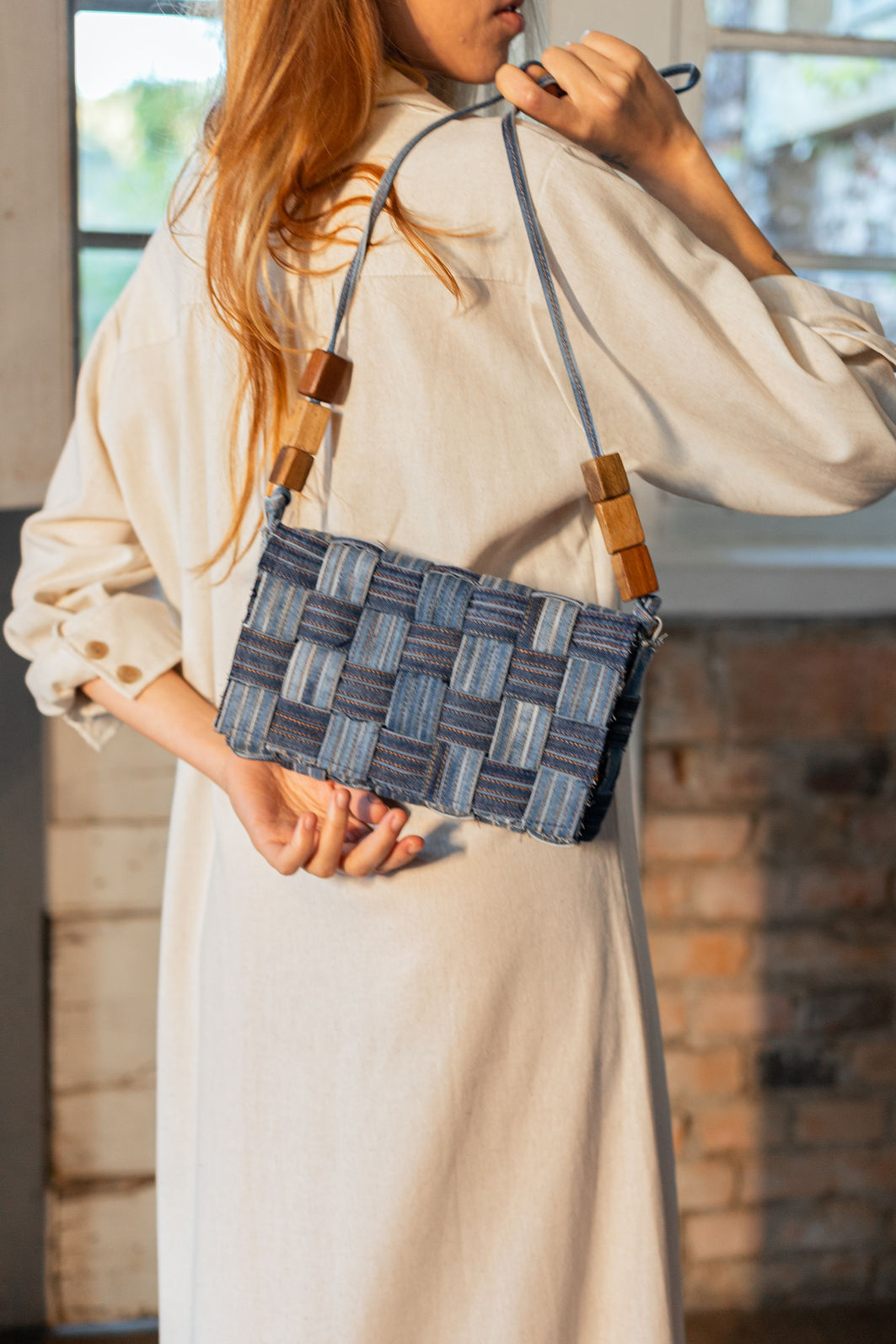Bolsa jeans Delicadeza - retangular