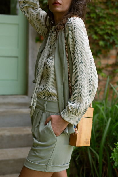 Bermuda Alfaiataria verde pistache