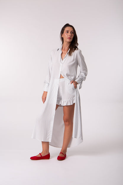 Chemise listrada algodão