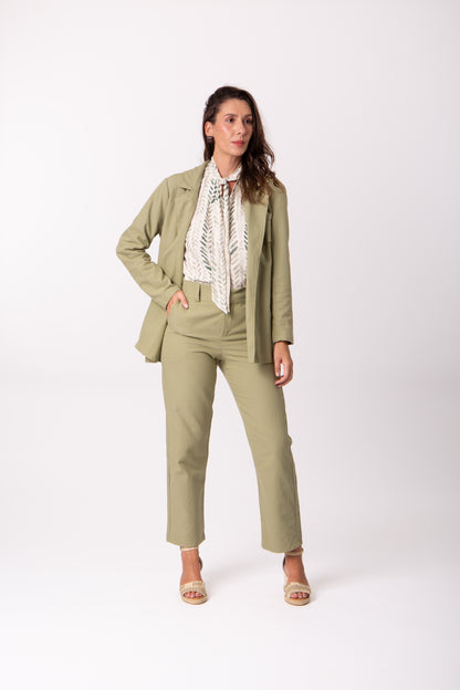 Conjunto alfaiataria verde pistache