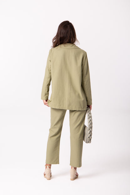 Conjunto alfaiataria verde pistache