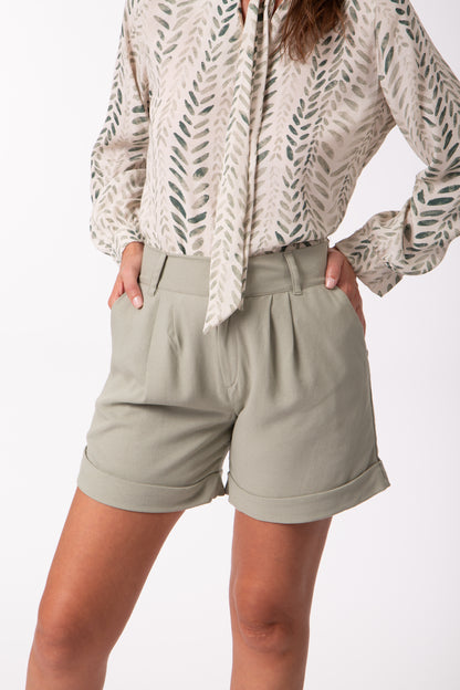 Camisa lenço estampa folhas