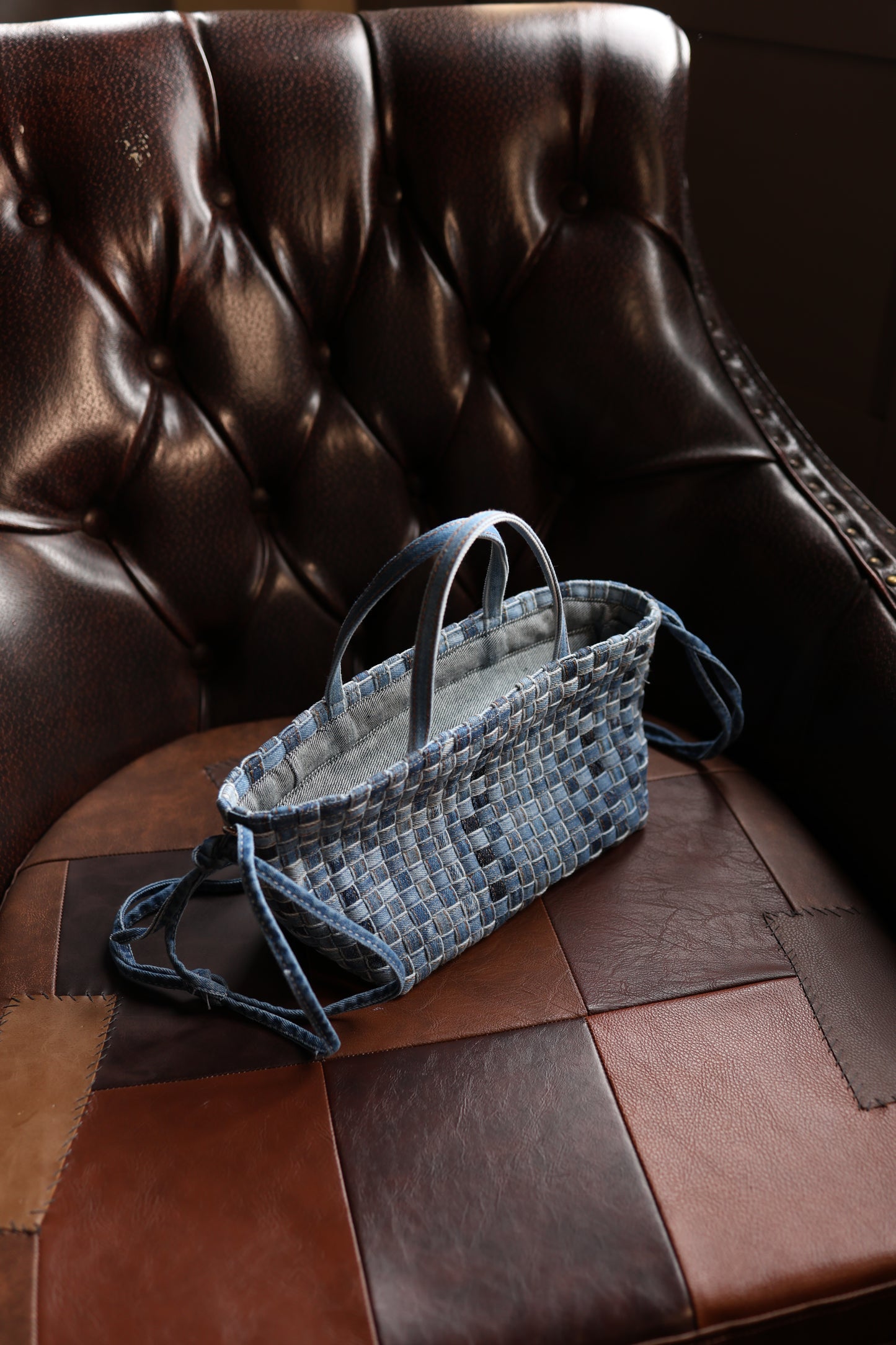 Bolsa jeans Ísis com zíper