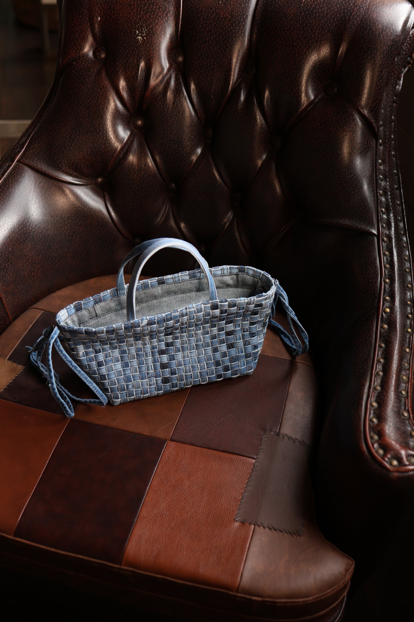 Bolsa jeans Ísis com zíper