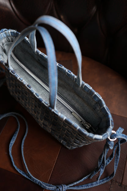 Bolsa jeans Ísis com zíper