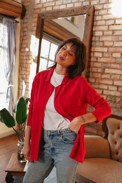 Blazer desconstruído vermelho goiaba