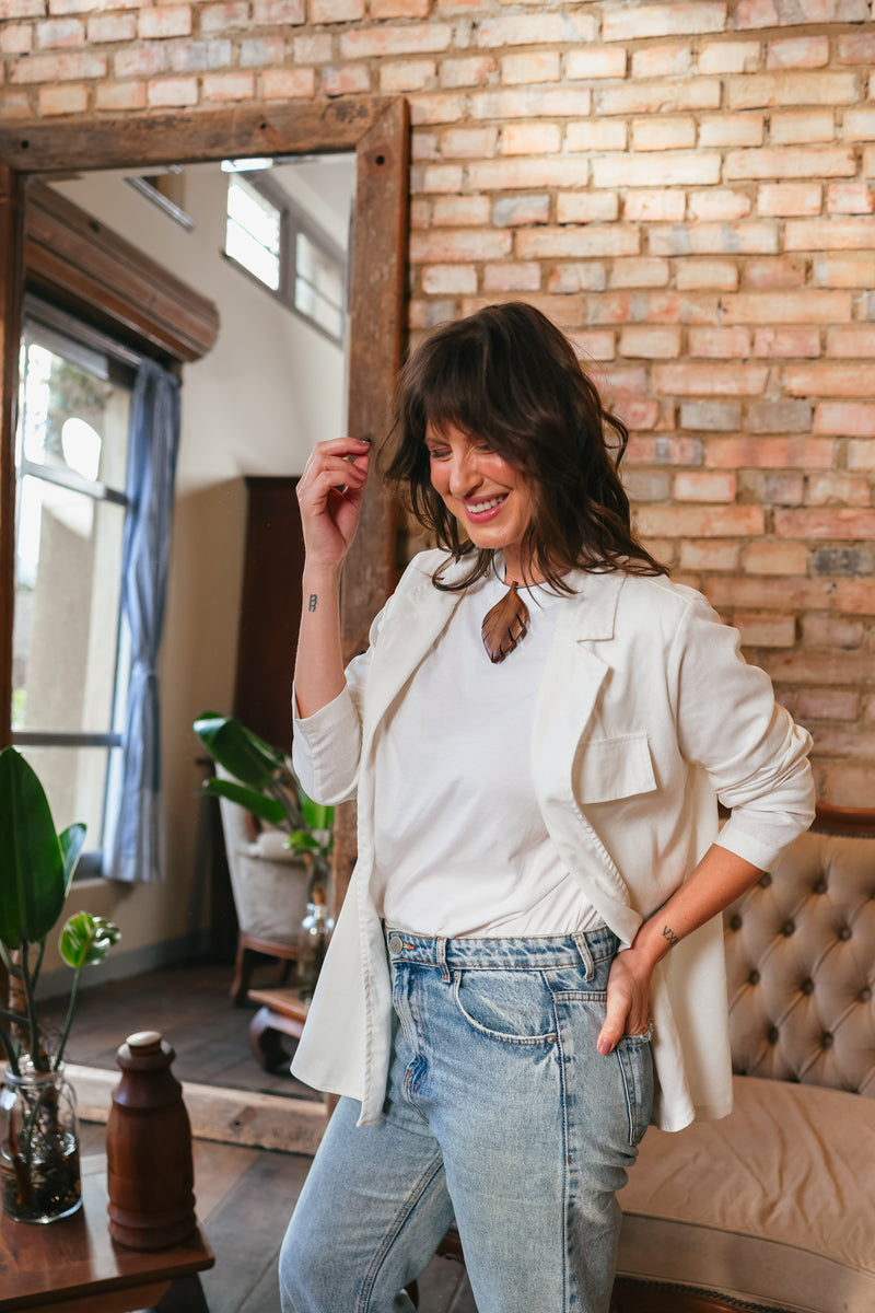 Blazer desconstruído branco