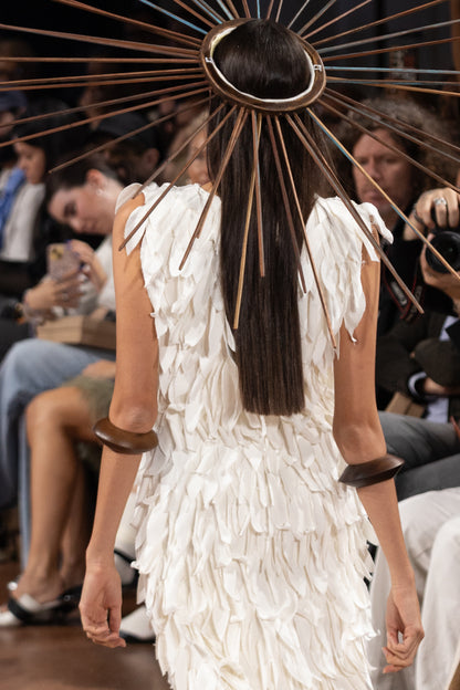 Vestido Pétalas off white
